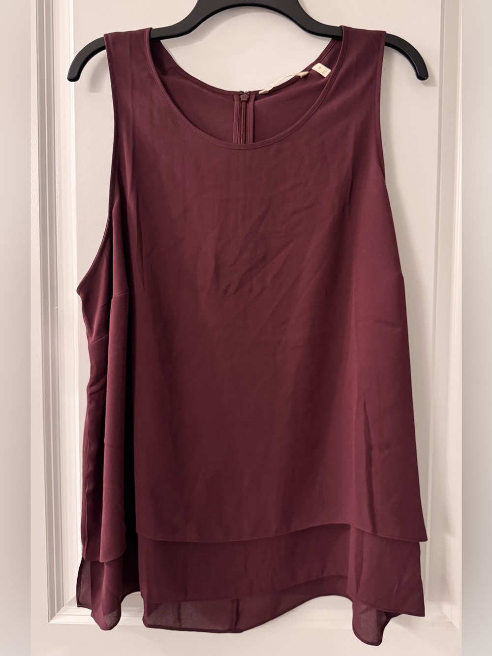#z225 Soft Surroundings Jubilee Layered Split Back Swing Tank Vermillion Purple